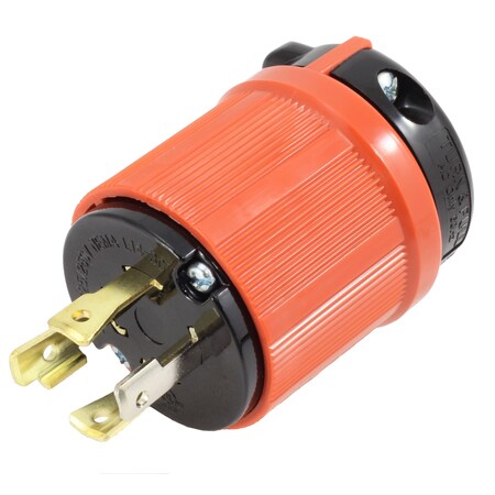NEMA L14-30P 30A 125/250V 4-Prong Locking Male Plug With UL, C-UL Approval In Orange